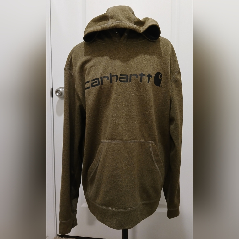 Men's Carhartt Olive Green‎ Hoodie - Picture 3 of 12